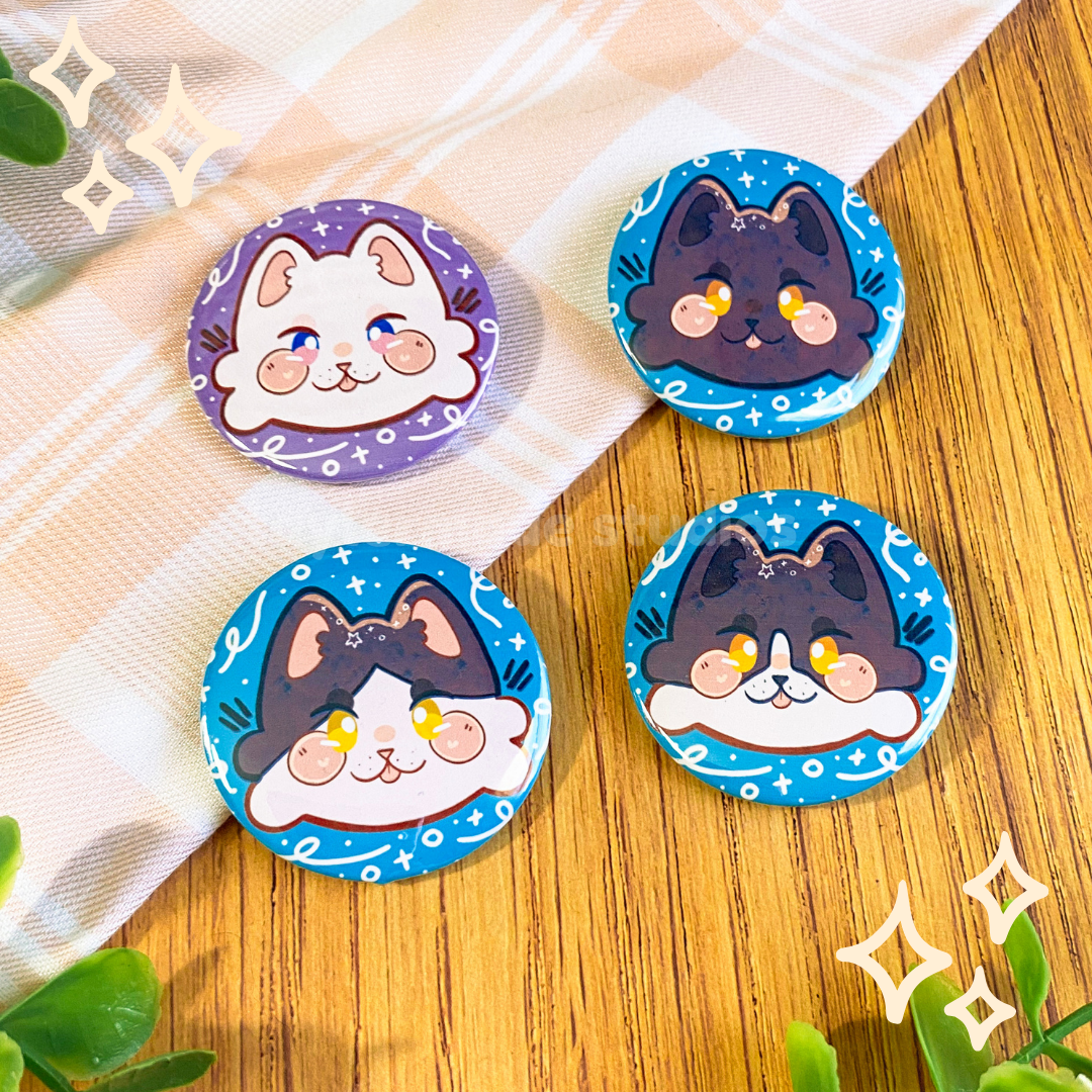 Cat Buttons - Tuxedo