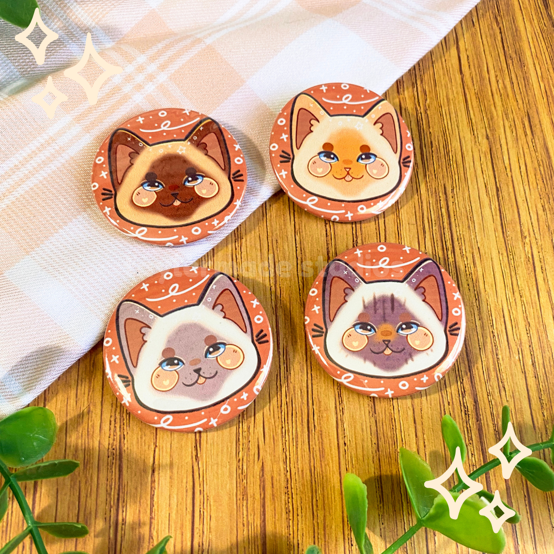 Cat Buttons - Siamese