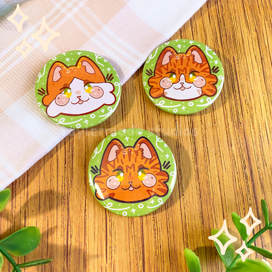 Cat Buttons - Orange