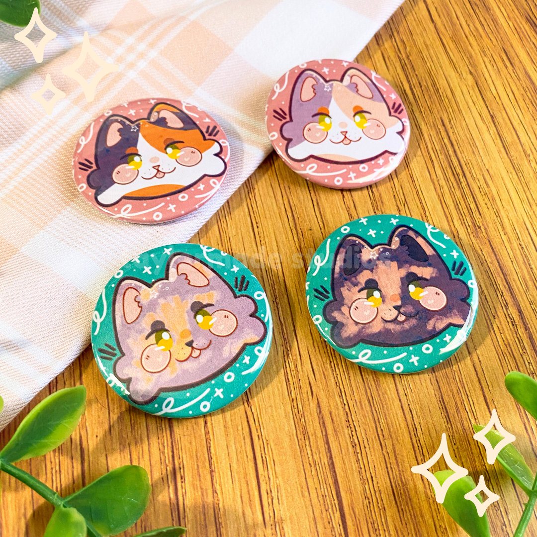 Cat Buttons - Calico / Tortie