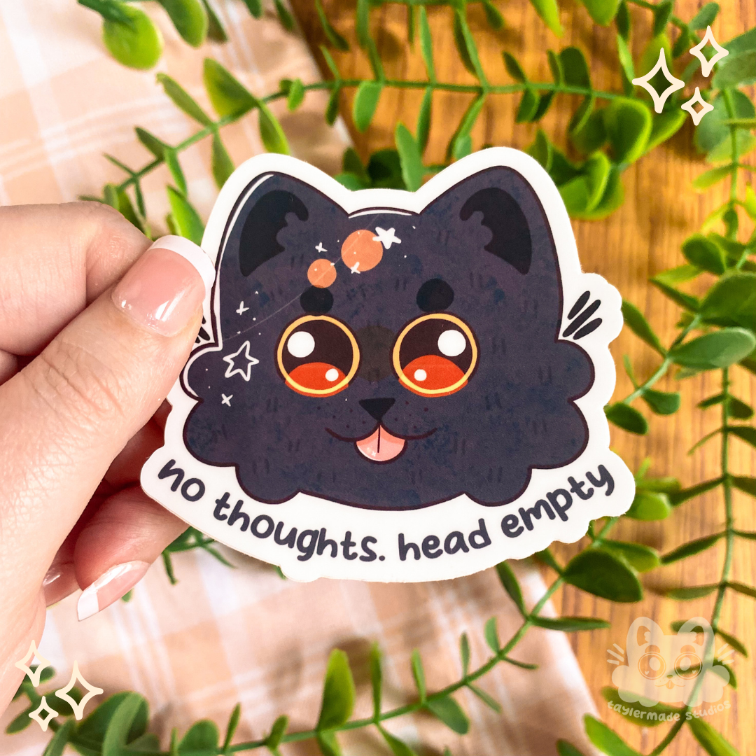 No Thoughts Sticker