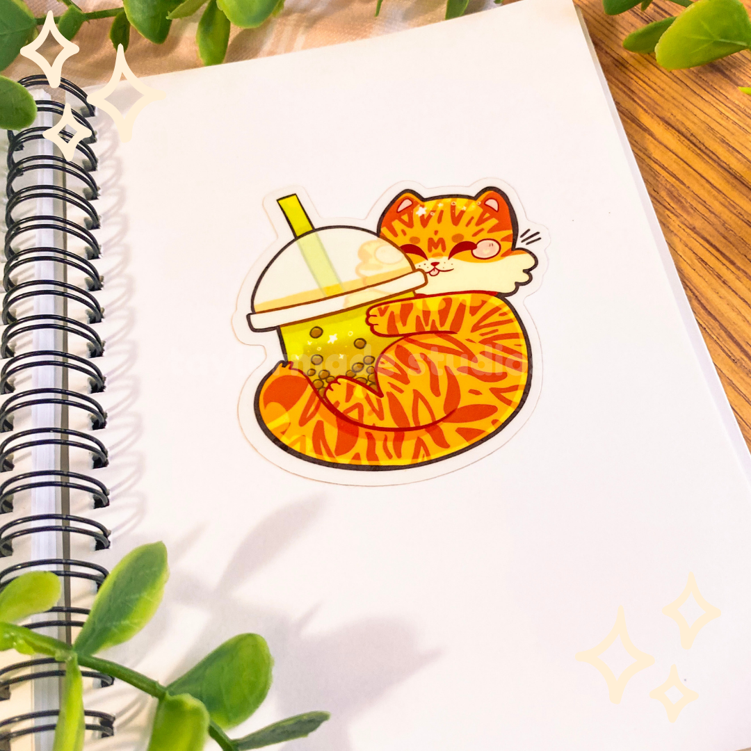 Boba Tea Cat Sticker