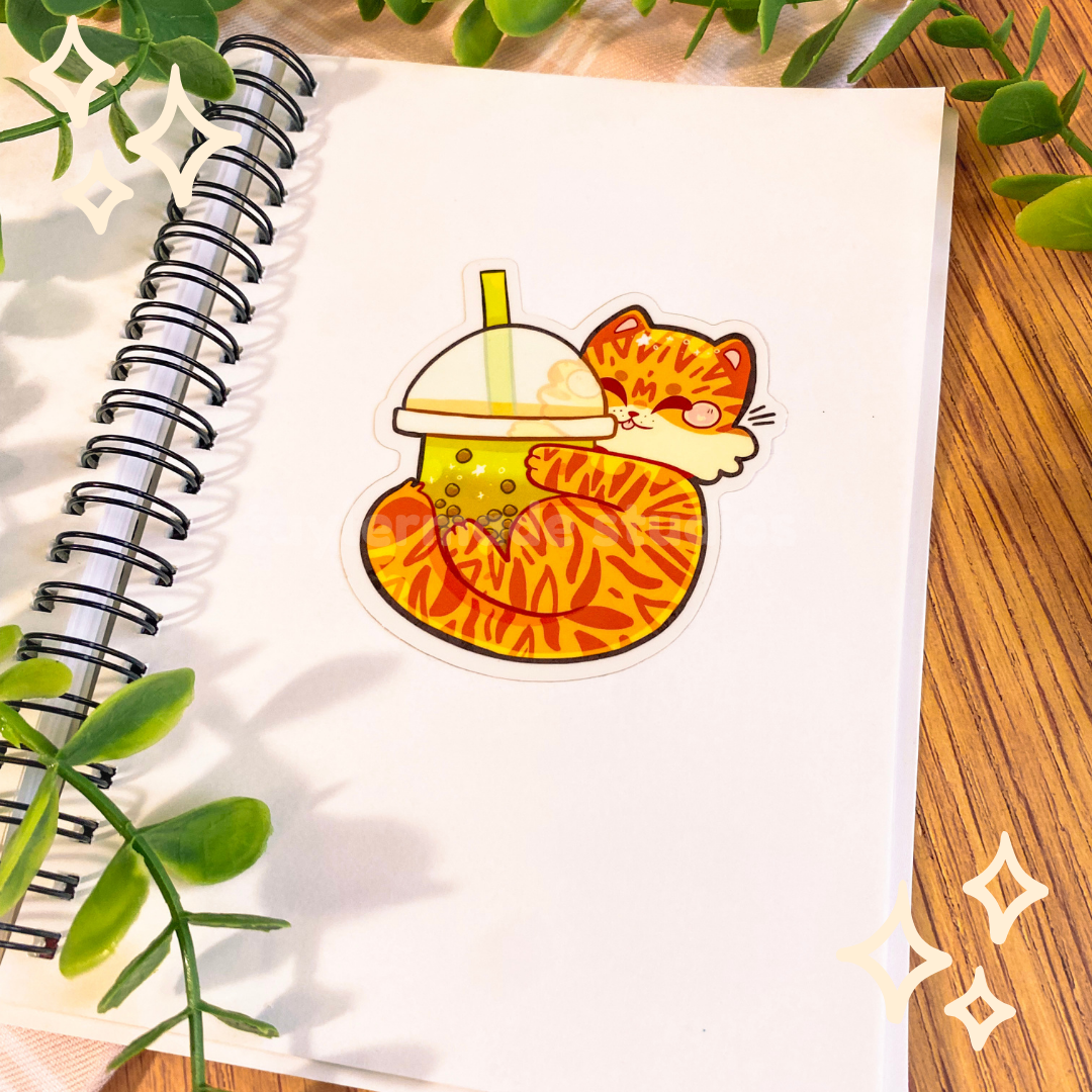 Boba Tea Cat Sticker