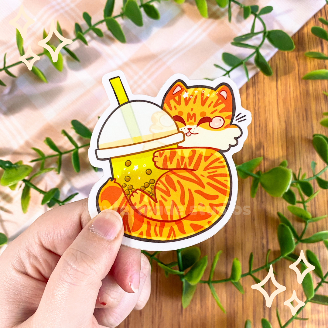 Boba Tea Cat Sticker
