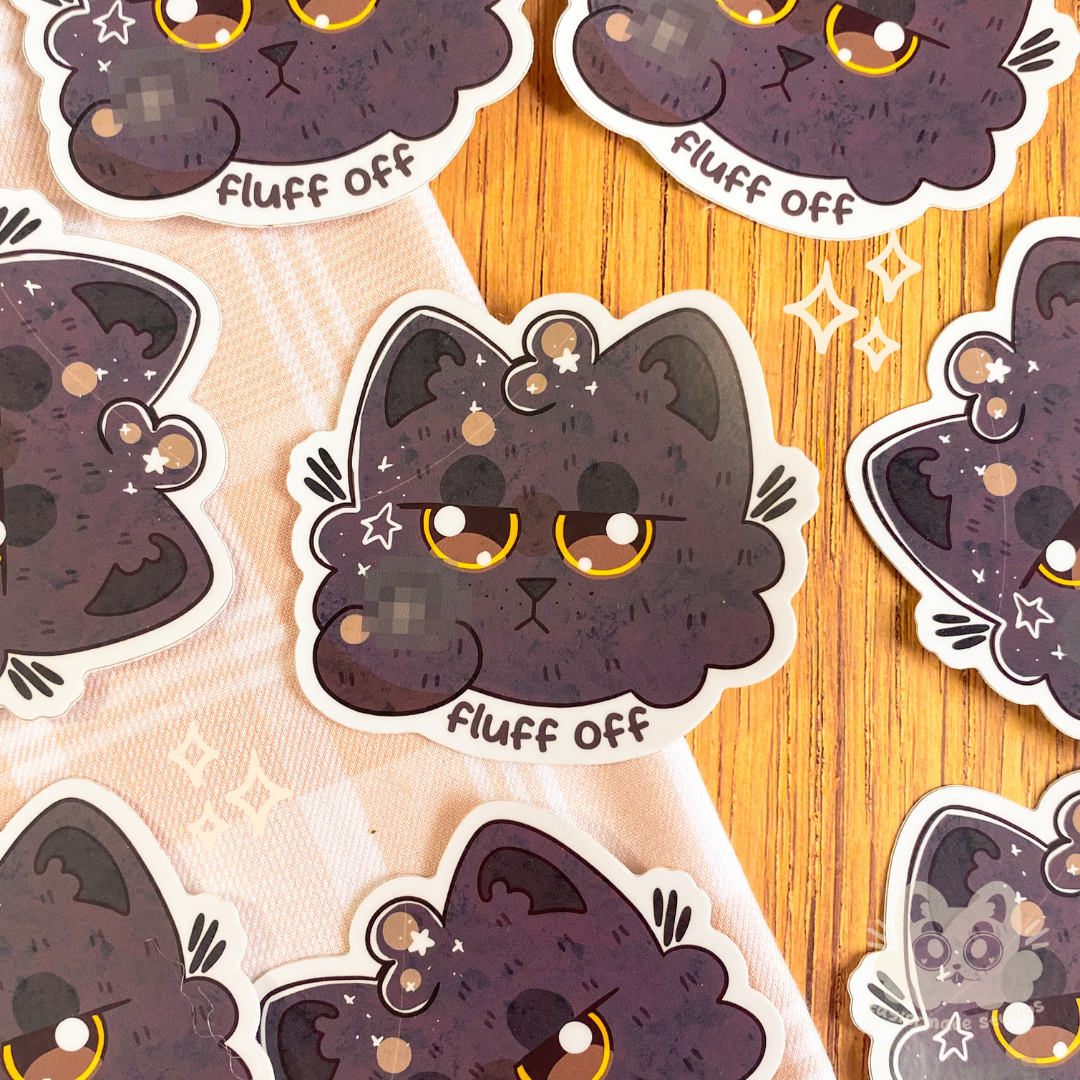 Fluff Off Sticker