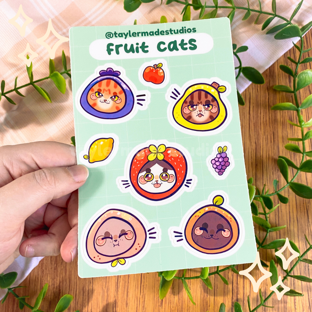 Fruit Cats Sticker Sheet