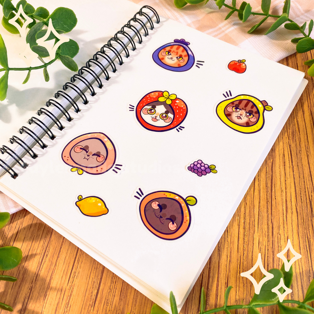Fruit Cats Sticker Sheet