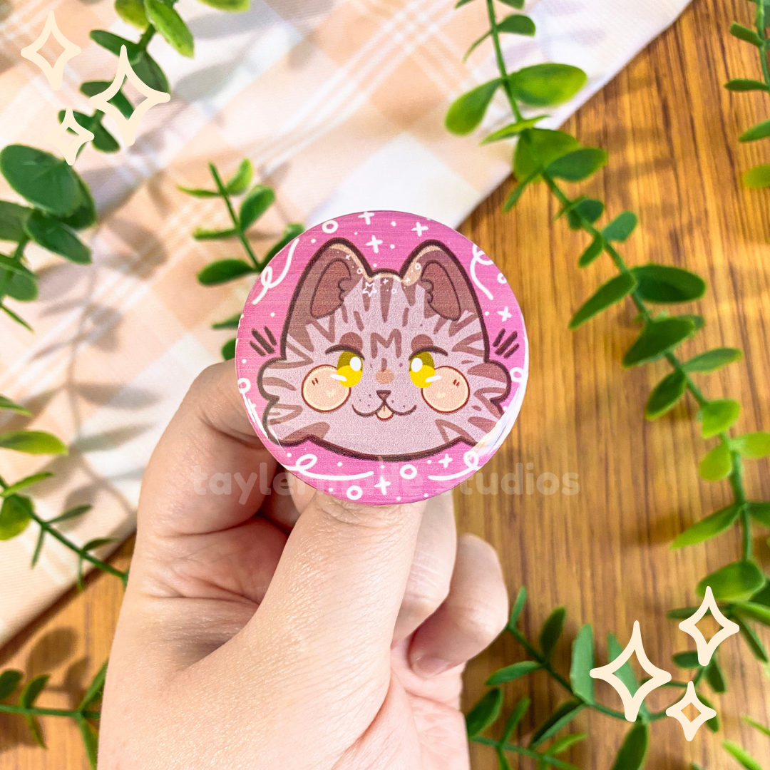 Cat Buttons - Grey