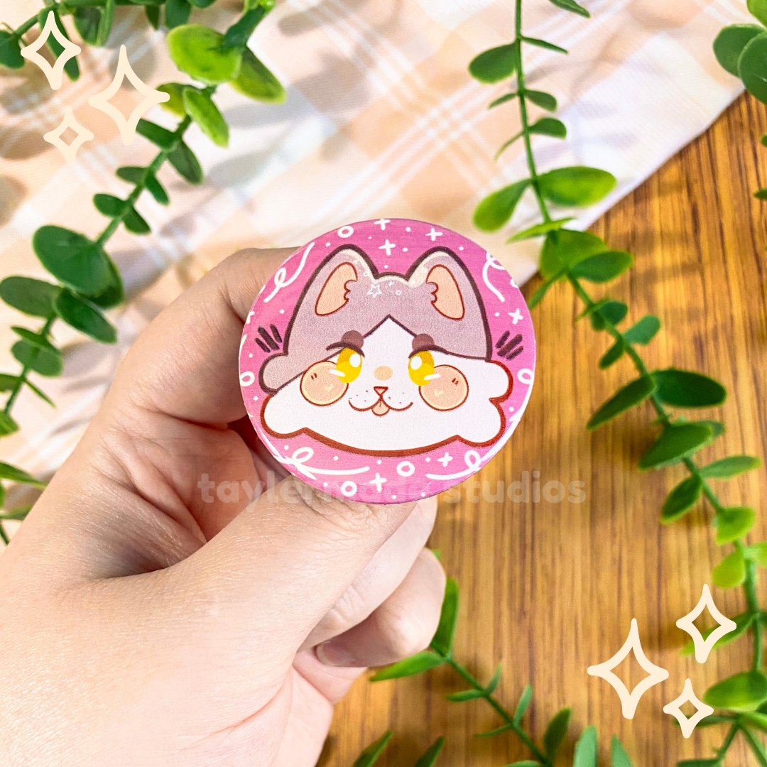 Cat Buttons - Grey