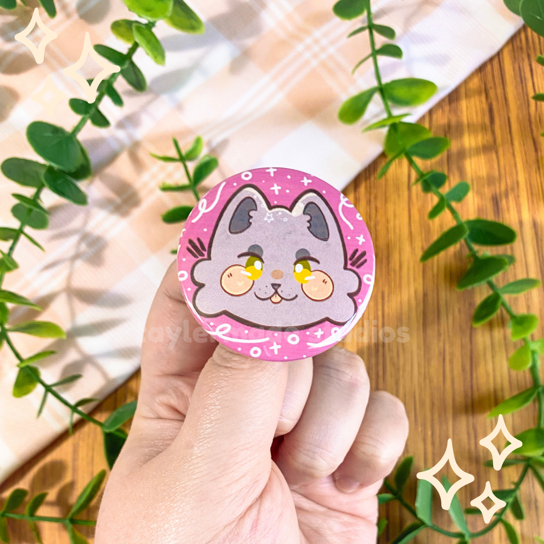 Cat Buttons - Grey