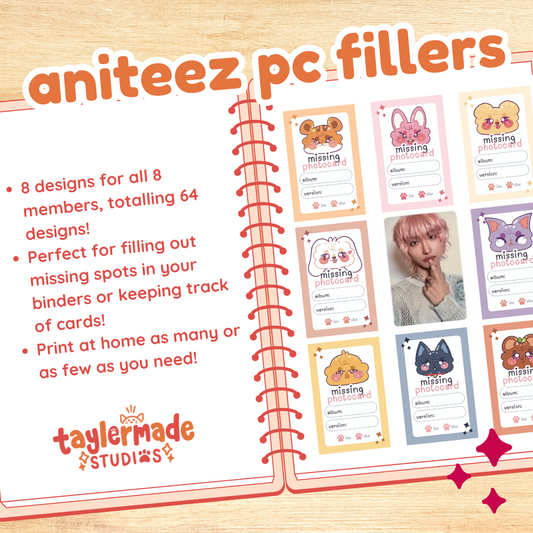 Aniteez Photocard Fillers - DIGITAL DOWNLOAD